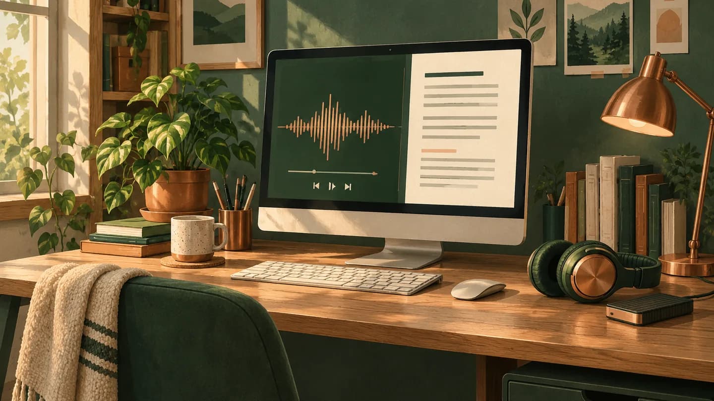 Illustration of transcription running on a personal computer with local audio files.